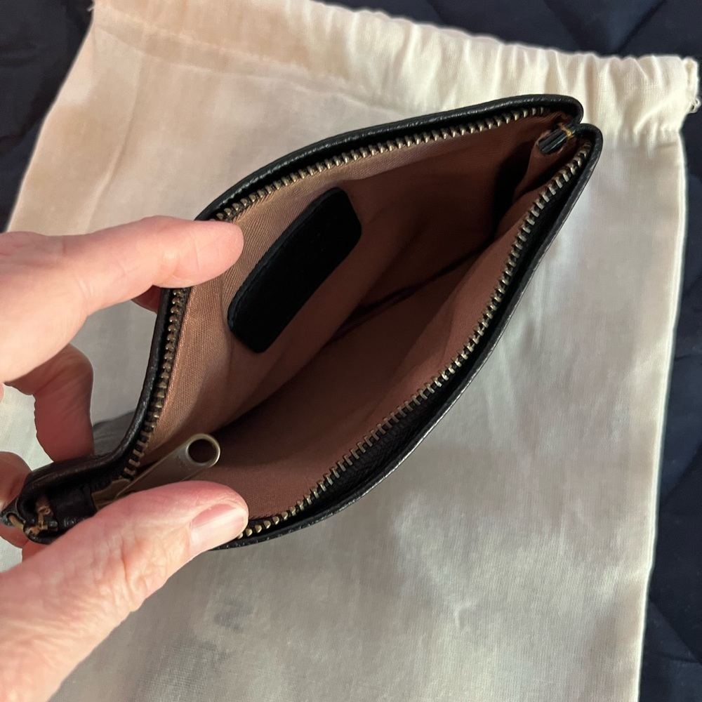 Mandrn black leather zipper pouch - Picture 3 of 5